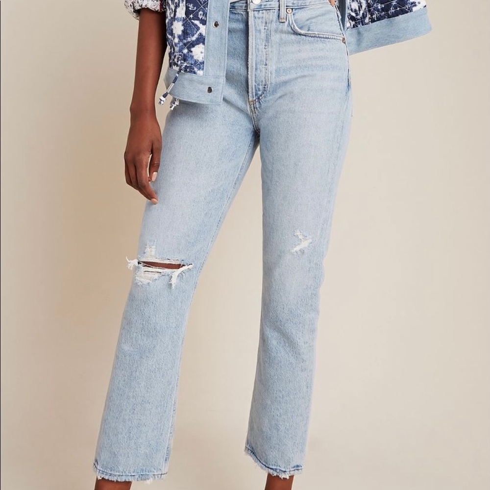 Agolde Riley High Rise Straight Jeans SHATTER